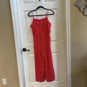 Red and white jumpsuit